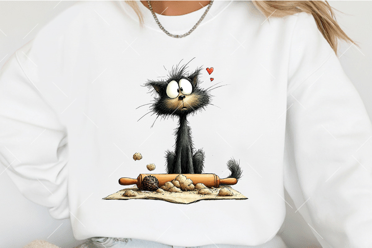 Quirky Valentine Black Cat Clipart, an Illustration by OK Design (Photo 5 of 6)