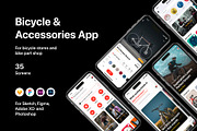 Bicycle & Accessories App, an UI Kit Template by flr.24 (Thumbnail 1 of 2)
