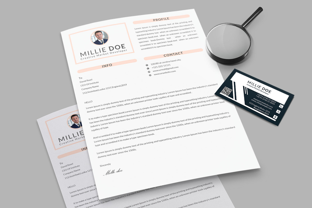 Resume Template and Cover Letter, a Resume Template by designvillage (Photo 4 of 13)