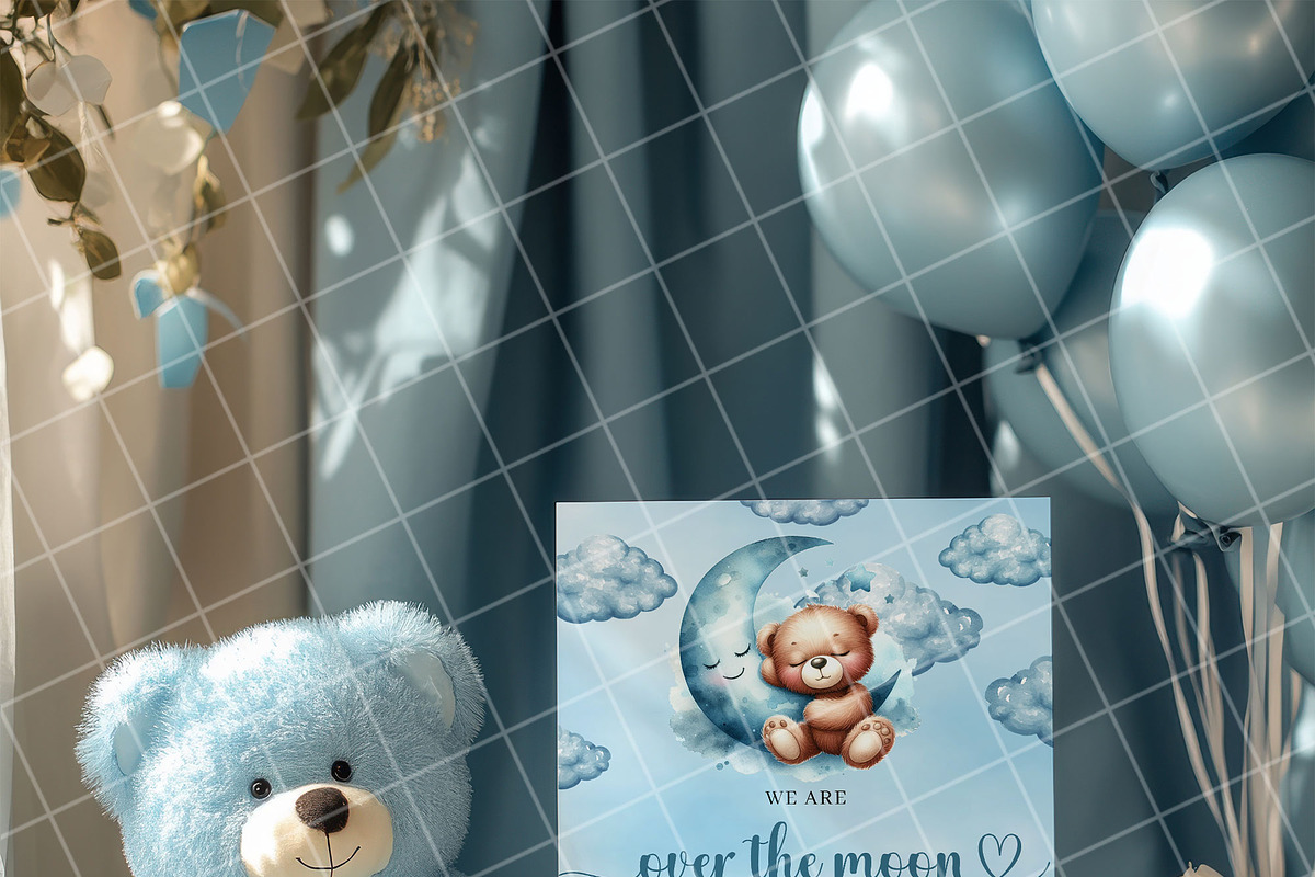 Boy baby shower invitation mockup PS, an Advertising Mockup by Blush Roses Print (Photo 6 of 7)