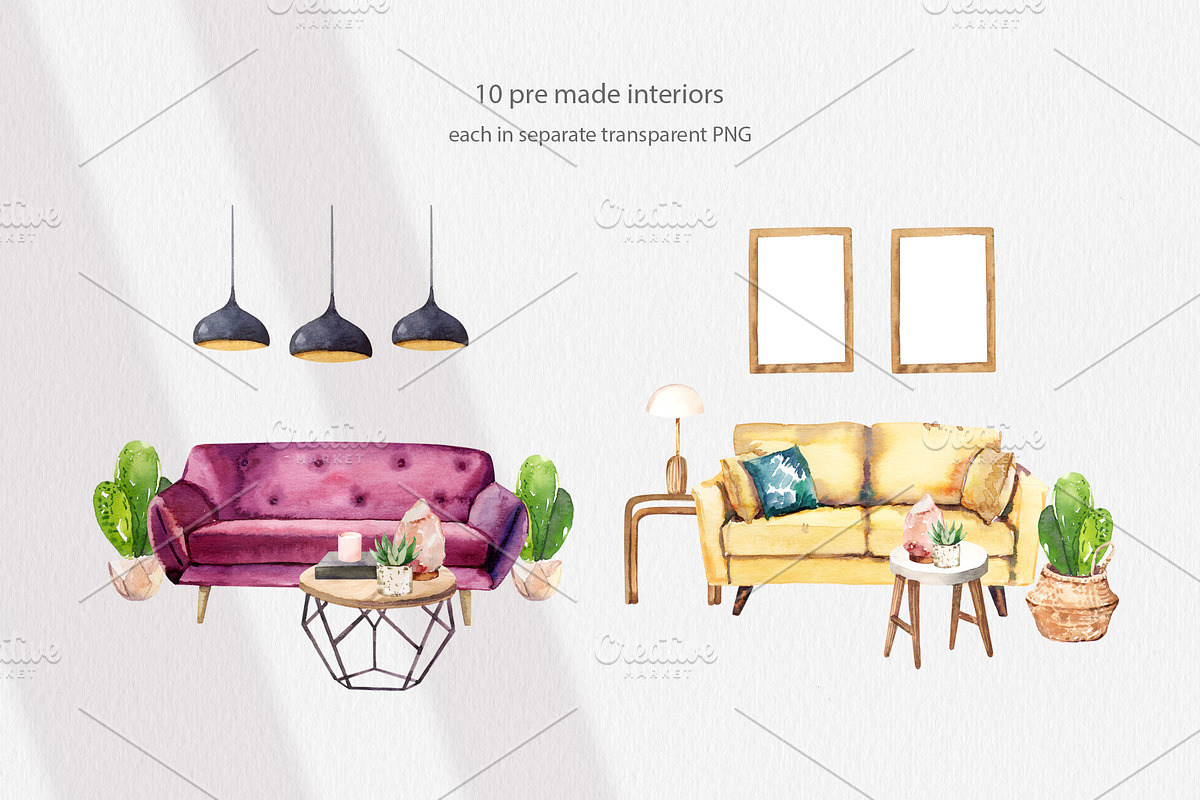 Home Living Furniture collection, a Decorative Illustration by Volha Studio (Photo 3 of 8)