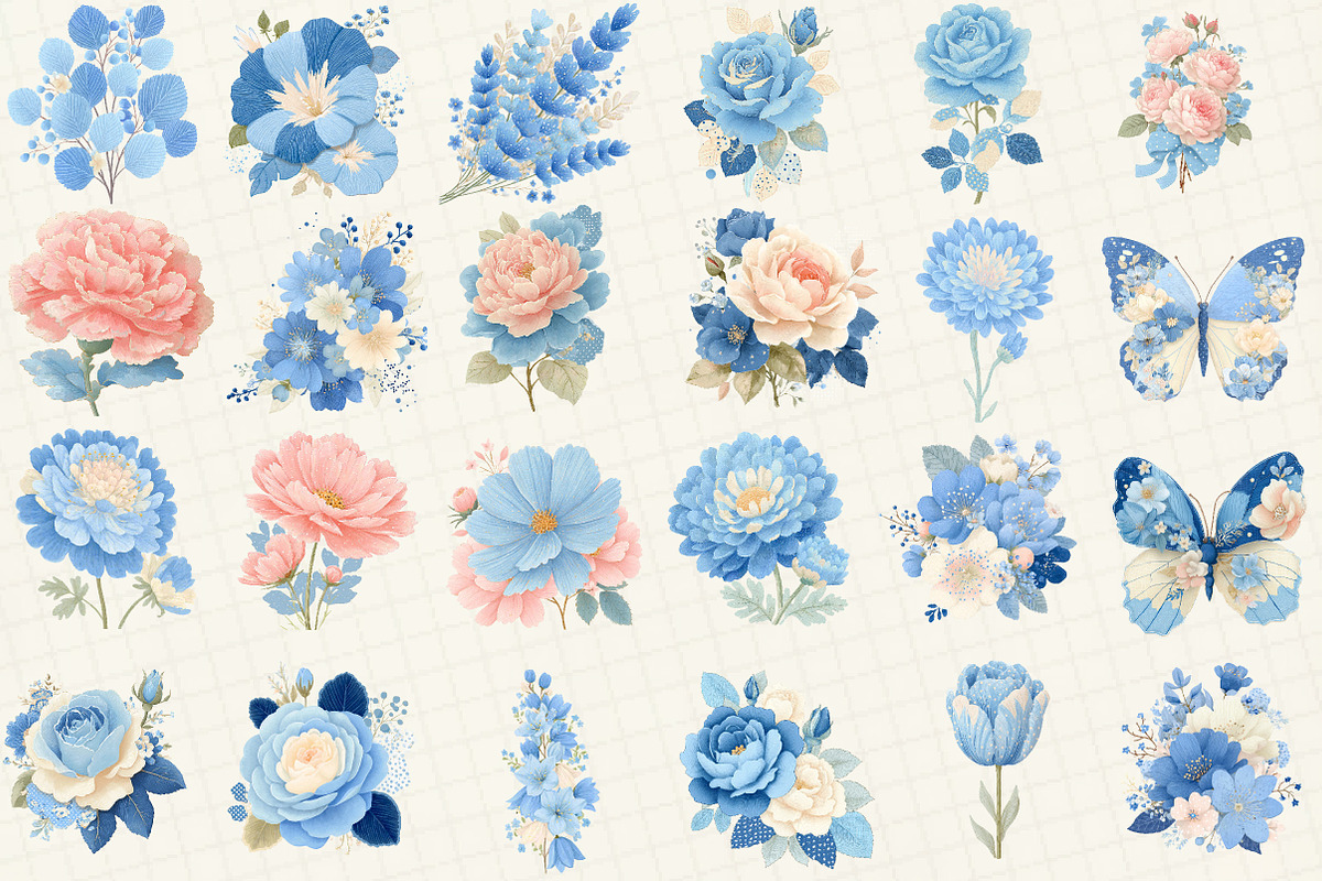 Watercolor Vintage Floral Clipart, an Illustration by DreamCafeArt (Photo 2 of 6)
