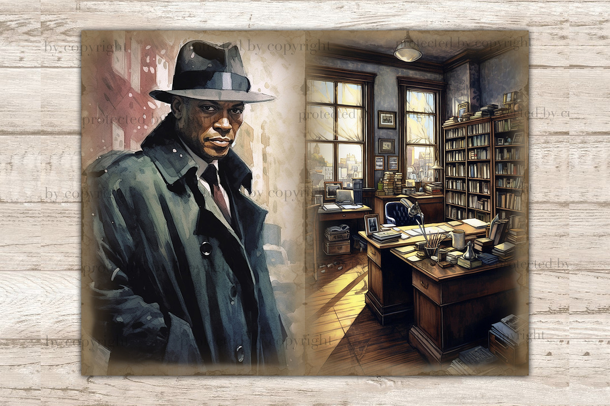 Detective Junk Journal Kit, a Person Illustration by GlamArtZhanna (Photo 8 of 9)