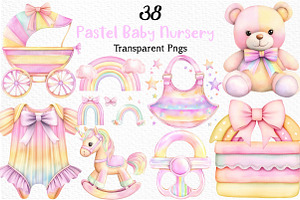 Pastel Baby Clipart Watercolor, an Illustration by Craft Nest