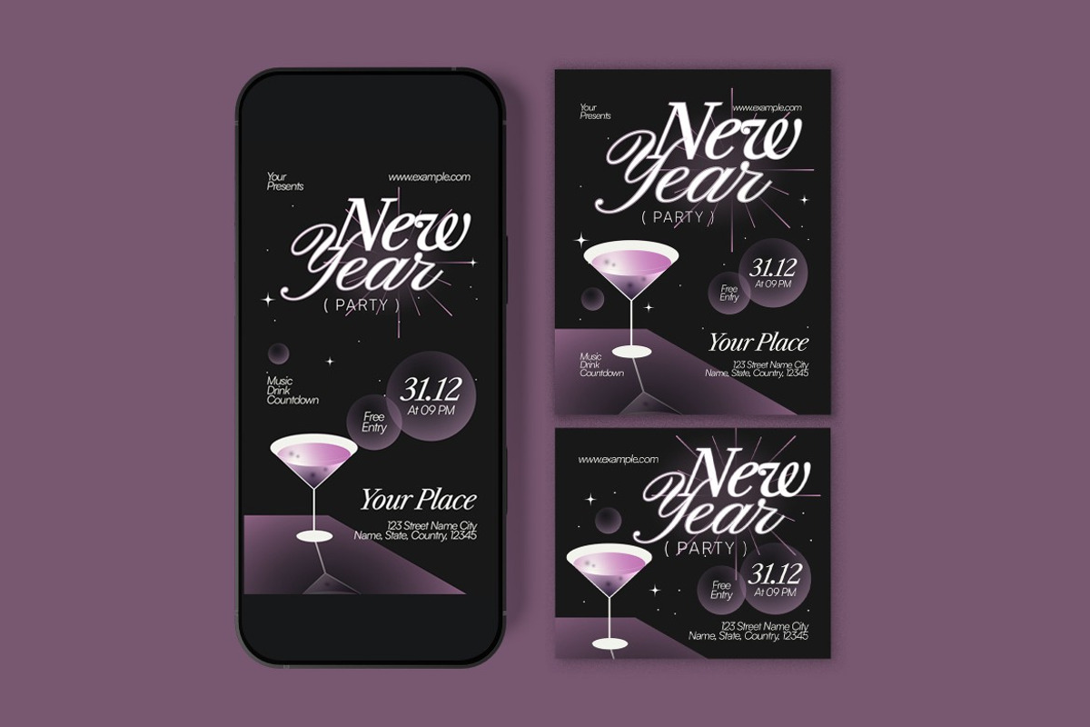 New Year Party Flyer, a Flyer Template by graphicook (Photo 3 of 3)