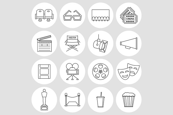 Cinema Outline Icons