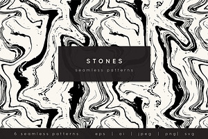 Stones Seamless Patterns Set