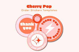 Cherry Pop Stickers Templates