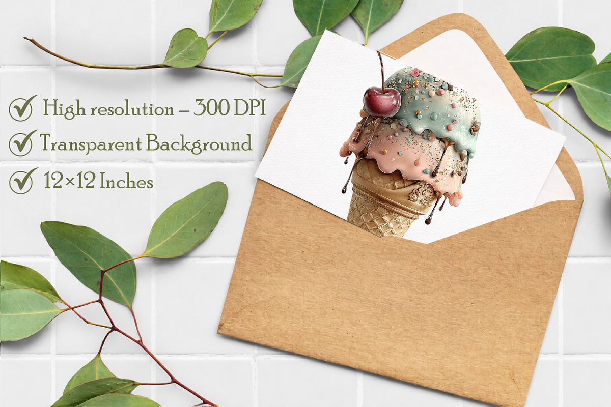Whimsical Summer Ice Cream Clipart, an Illustration by Libby Wishes (Photo 7 of 7)