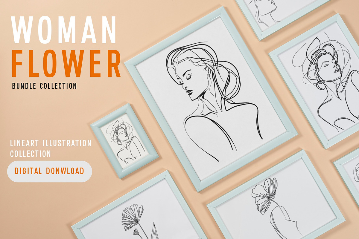 One Line Woman Flower Illustration, a Person Illustration by Vibrand Studio (Photo 9 of 11)