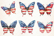 USA Flag Butterfly 4th of July Clipa, an Illustration by Libby Wishes (Thumbnail 4 of 7)