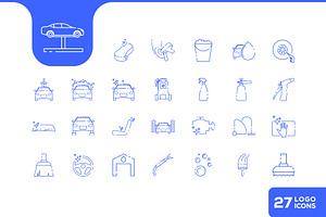 Car Wash Equipment Lines Icon