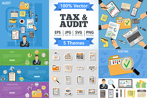Auditing, Tax, Accounting Concepts, a Finance Illustration by TAlex