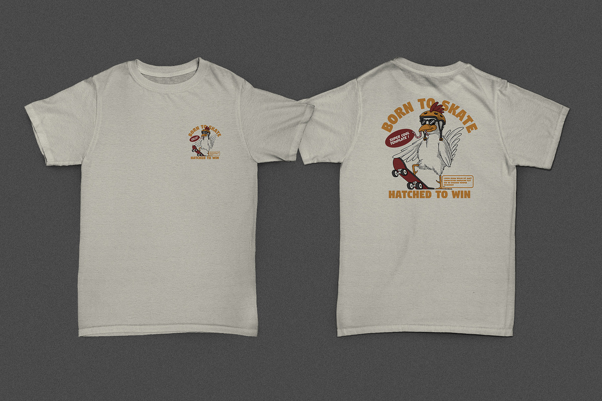 retro cool skateboarder chicken, a Branding & Logo Template by Judsart (Photo 2 of 3)