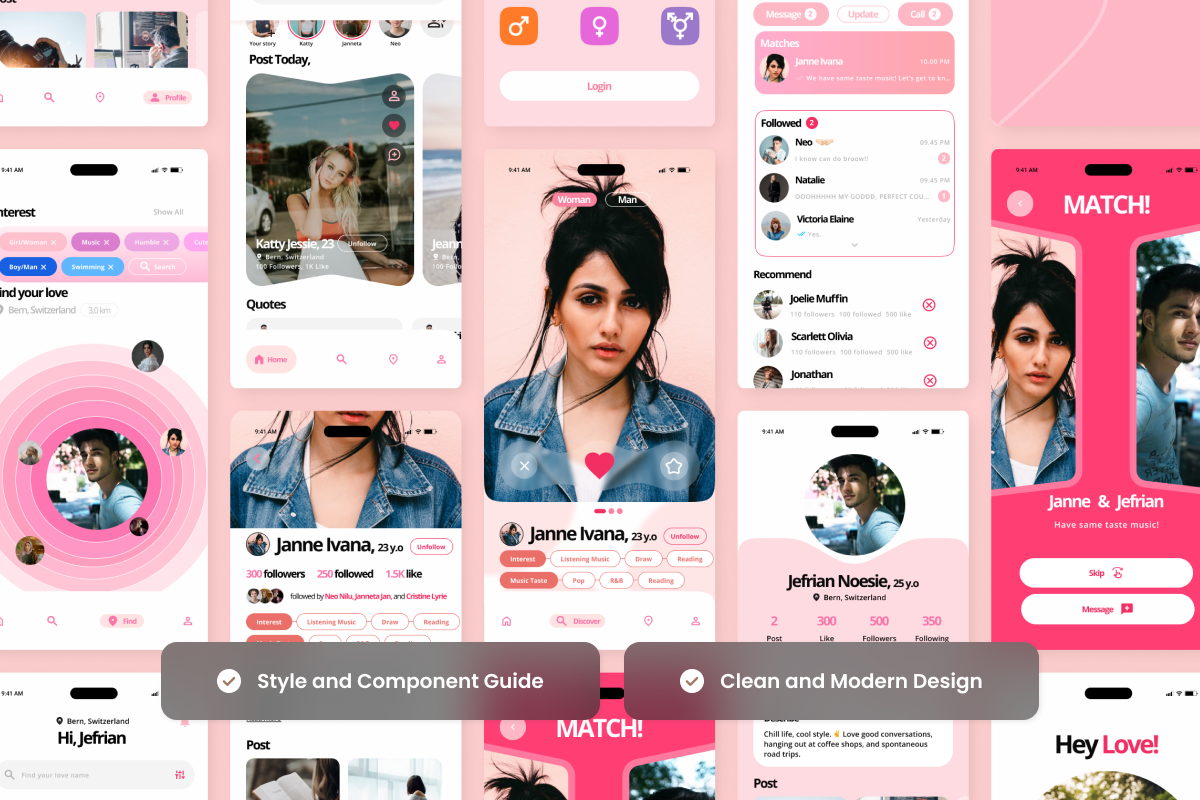 VeLov - Chic Social & Dating App UI, an App Template by twinstd (Photo 3 of 5)