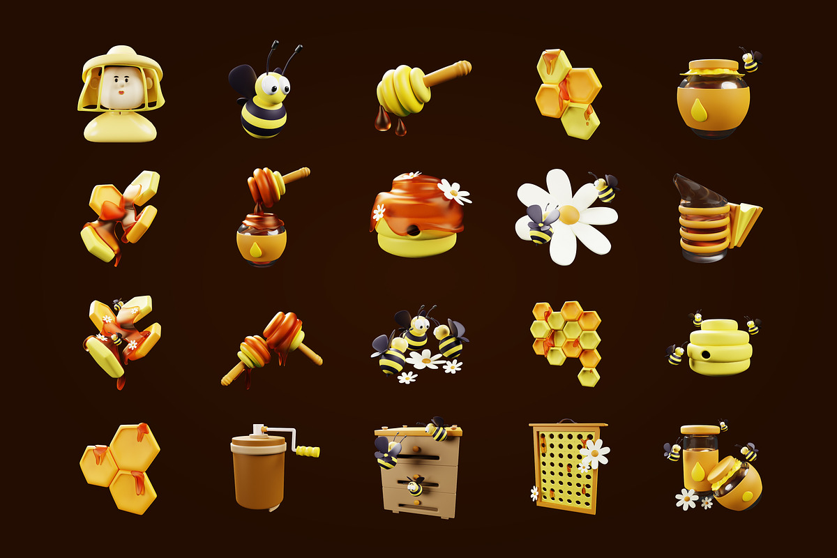 3D Honey Icon, an Object 3D Model by SLAB! Design (Photo 4 of 4)
