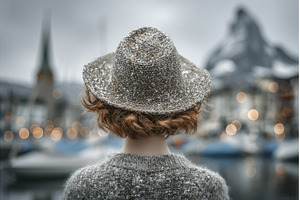 A lakeside scene in Engadin, a Person Photo by ZinetroN