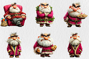 Quirky Christmas Grumpy Santa Clipar, a Seasonal Illustration by Rose Art (Thumbnail 3 of 7)
