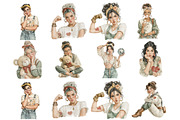 Valentine Pop-Art Girl Clipart, an Illustration by DreamArtGraphic (Thumbnail 3 of 4)