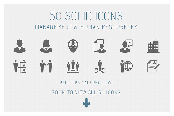 50 Management Solid Icons preview 5