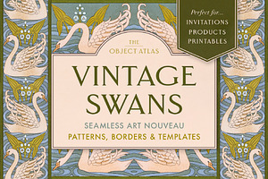 Vintage Swans Pattern & Border