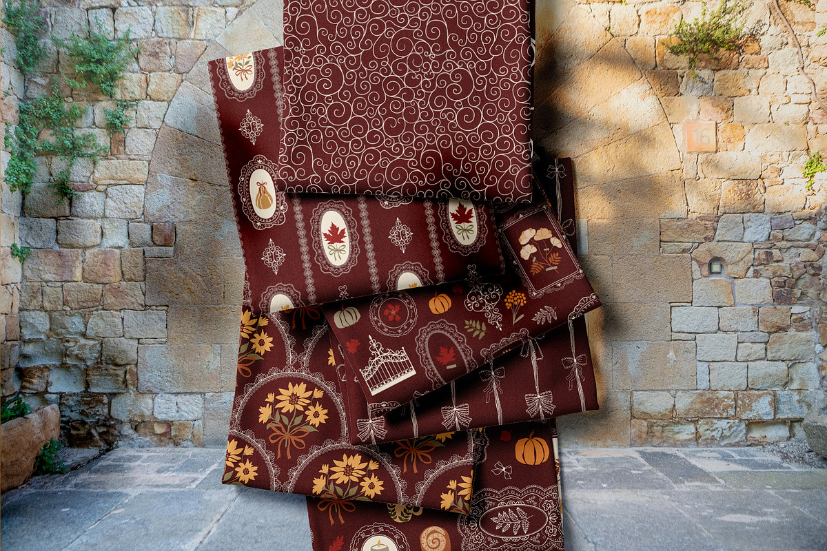 Autumn lace patterns Vector, a Pattern Graphic by Tani Kuzminka (Photo 5 of 24)