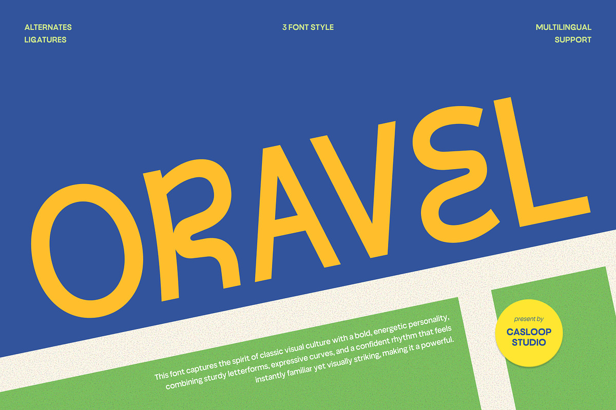 Oravel – Classic Stylistic Font, a Sans Serif Font by Casloop Studio (Photo 1 of 10)