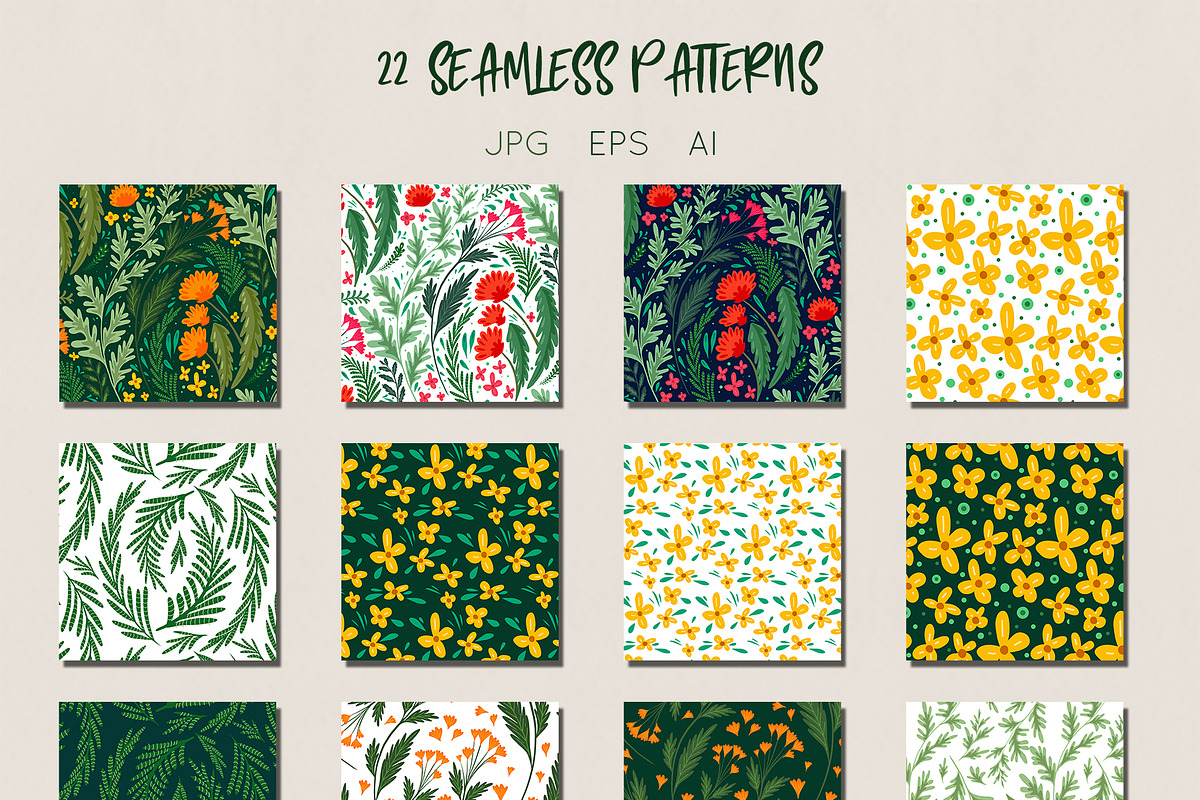 Patterns Wild herbs and flowers, a Pattern Graphic by Veleri (Photo 2 of 8)