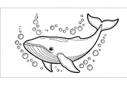 Whale Line Art Vector Bundle, an Illustration by yasushie (Thumbnail 37 of 51)