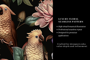 Seamless Floral & Parrot Pattern, a Pattern Graphic by LUSH Studio (Thumbnail 3 of 6)
