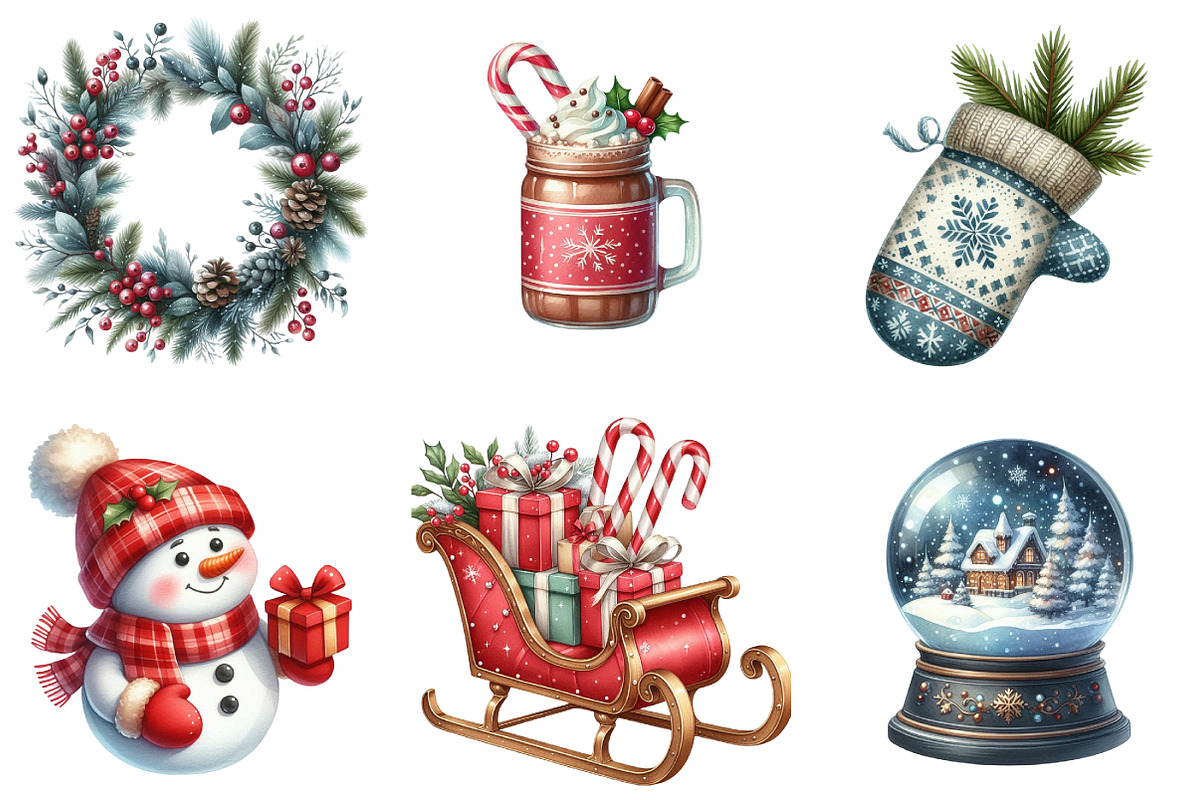 Christmas Winter Clipart, an Illustration by DreamArtGraphic (Photo 5 of 6)