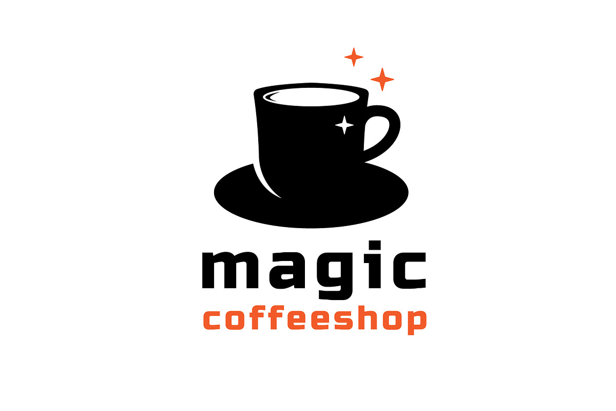 Magician Hat With Cup Coffee Logo, a Branding & Logo Template by funpixel