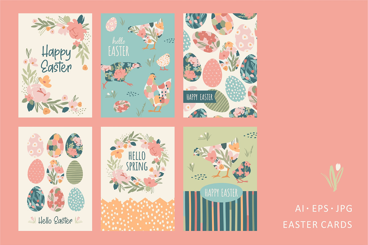Happy Easter! Cute vector collection, a Seasonal Illustration by Nadia Grapes (Photo 2 of 10)