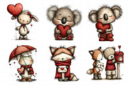 Whimsical Valentine's Day Animal's P, an Illustration by Daily.Designs (Thumbnail 3 of 8)
