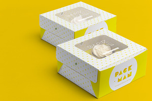 Four Cupcake Box Mockup 03