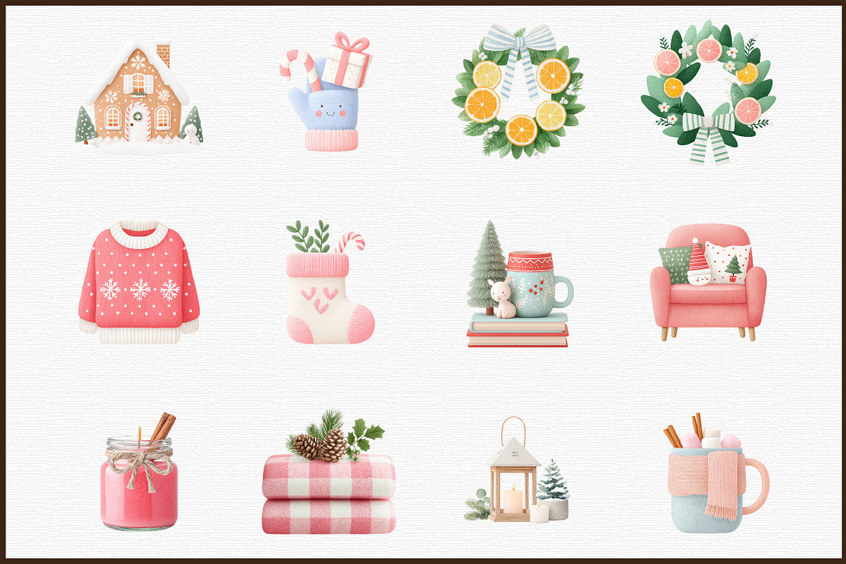 Cozy Christmas Watercolor Clipart Se, an Illustration by Sublimation Artist (Photo 3 of 6)