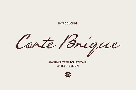 ED Corte Brique - Handwritten script, a Handwritten Font by Emyself Design