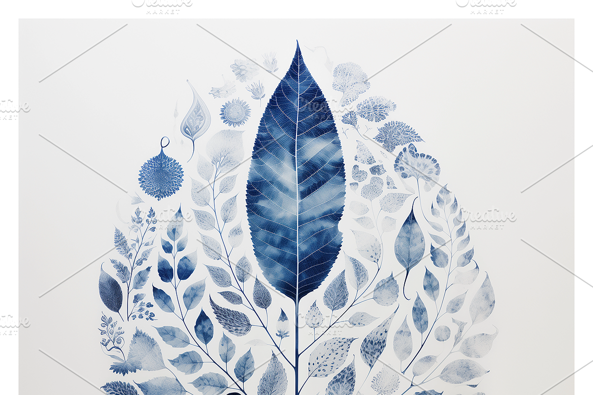 Deca Co - Blue Ink Botanical Shapes, a Texture Illustration by milatovar (Photo 15 of 25)