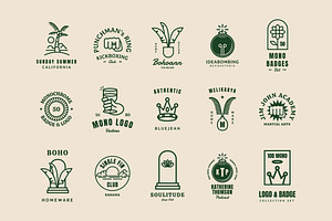 50 Retro Monogram Logo Badges