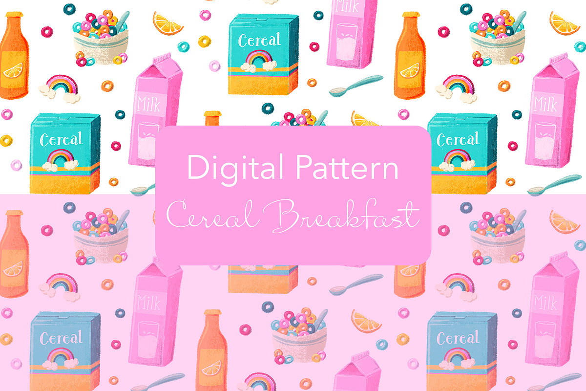 Cereal Breakfast Pattern, a Pattern Graphic by koberstein (Photo 1 of 3)