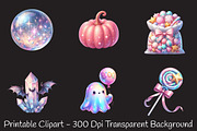 Pastel Halloween Sublimation Clipart, an Illustration by RobertsArt (Thumbnail 3 of 7)
