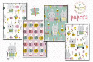 Spring Bunnies Paper Set