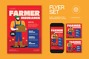 Red Bold Farmer Insurance Flyer Set, a Flyer Template by graphicook (Thumbnail 2 of 6)