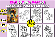 Enchanting Unicorn Coloring Book V2, an Animal Illustration by Design Zone (Thumbnail 1 of 7)