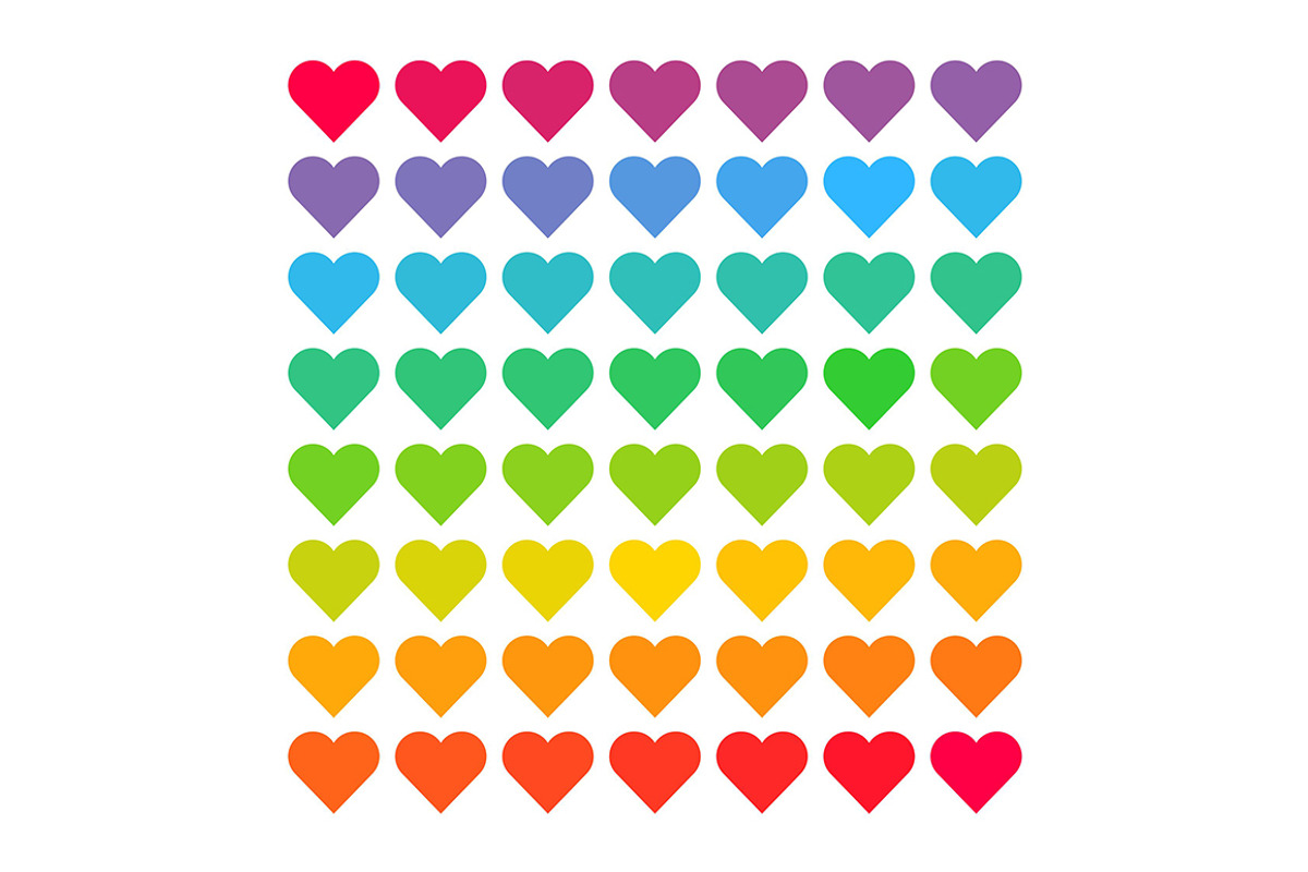 Hearts gradient pattern, a Graphic by Flower Travelin Man | Creative Market