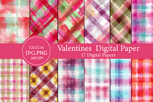 Gingham Plaid Digital Paper, an Illustration by Designworld