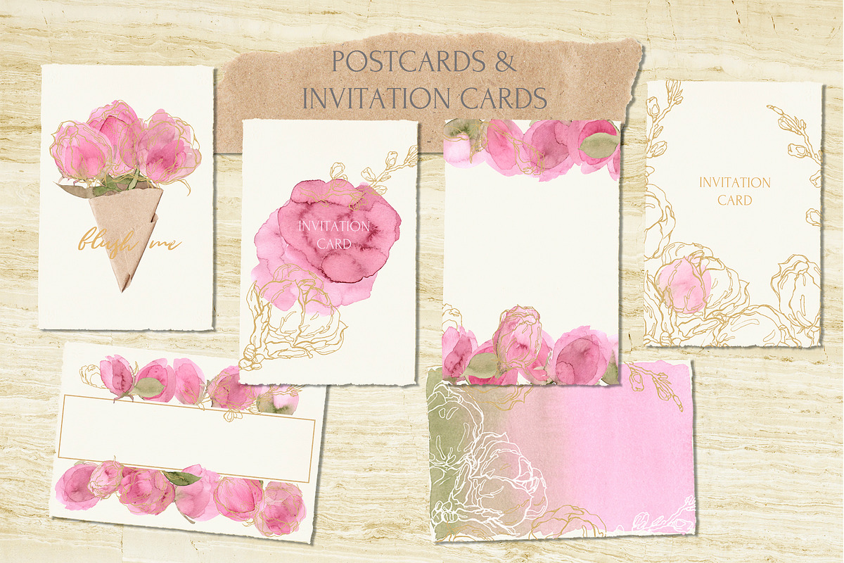 Into The Blush Watercolor Collection, an Object Graphic by Cat In Colour (Photo 2 of 11)