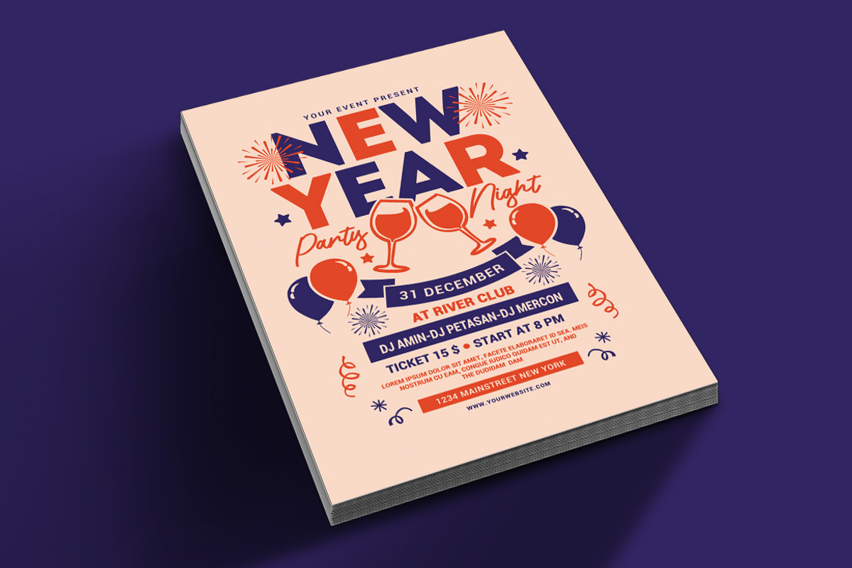 New Year Party Night, a Flyer Template by Muhamad Iqbal hidayat (Photo 2 of 4)