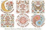 Boho Retro PNG Sublimation Bundle, an Object Illustration by CraftArtStudio (Thumbnail 1 of 4)