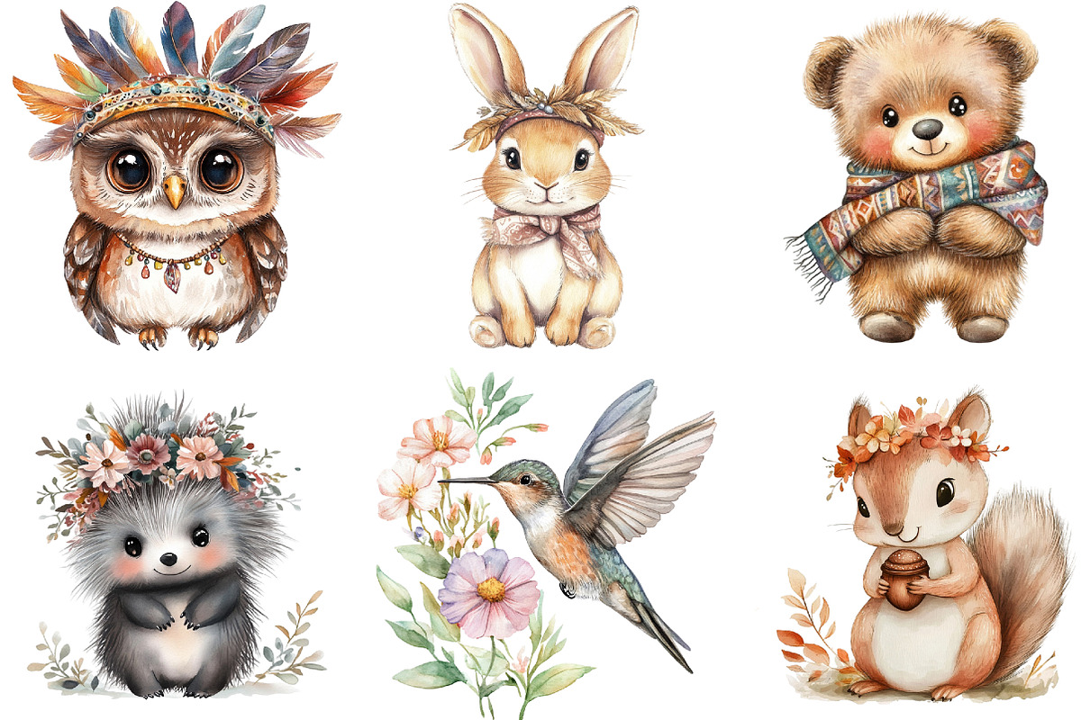 Charming Fairy Woodland Animals, an Illustration by Watercolor design (Photo 3 of 4)